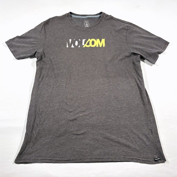 Volcom Mens Short Sleeve Crew Gray Cotton Poly Modern Fit Tee T-shirt XL Y2K - Picture 1 of 9